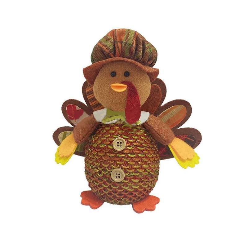 Thanksgiving Decorations Fall Gnome Decor: 2 Pcs Handmade Turkey Plush Ornaments with Sunflower Mapl