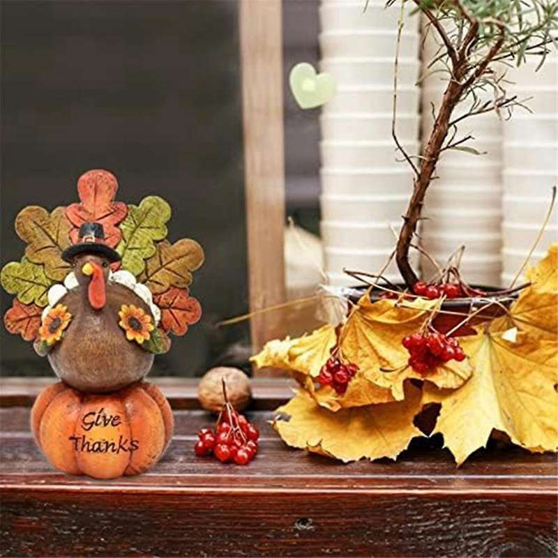 Thanksgiving Table Decor Fall Figurine Tabletop Resin Pumpkin Decorations Party Autumn Ornaments for