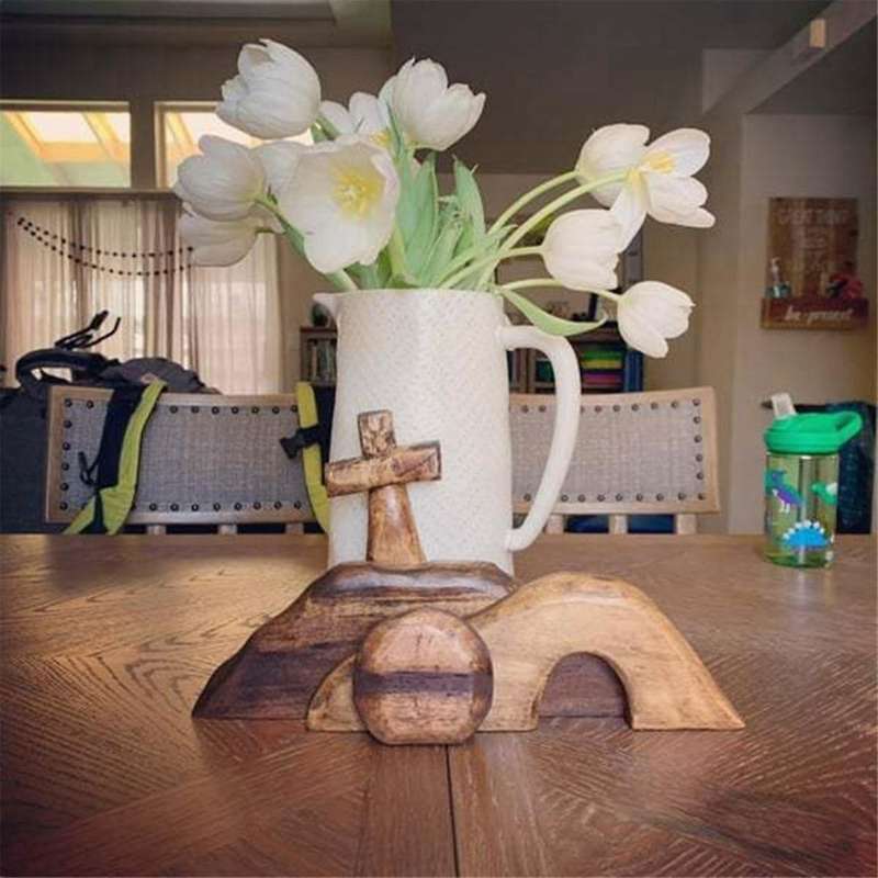 The Empty Tomb Easter Scene and Ornament Jesus Resurrection Scene Nativity Figurines Catholic Festiv