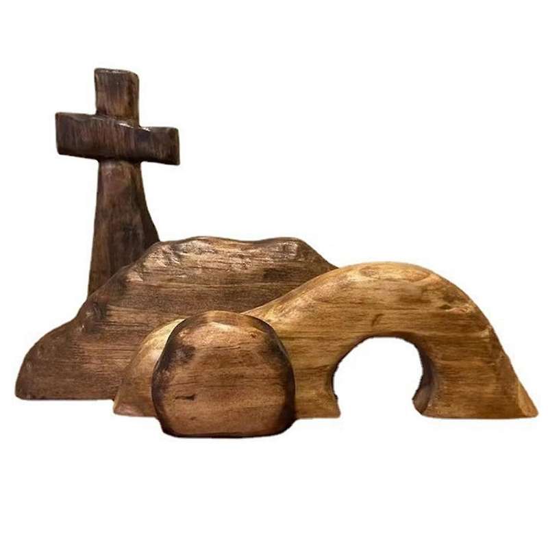 The Empty Tomb Easter Scene and Ornament Jesus Resurrection Scene Nativity Figurines Catholic Festiv