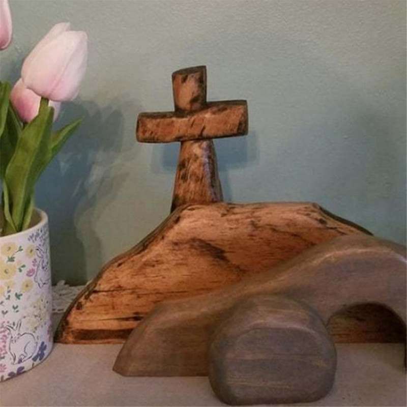 The Empty Tomb Easter Scene and Ornament Jesus Resurrection Scene Nativity Figurines Catholic Festiv