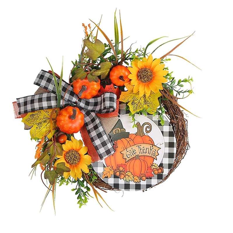 The Front Door Autumn Wreath, Thanksgiving Wreath, Harvest Decoration Farmhouse Porch Door, Thanksgi