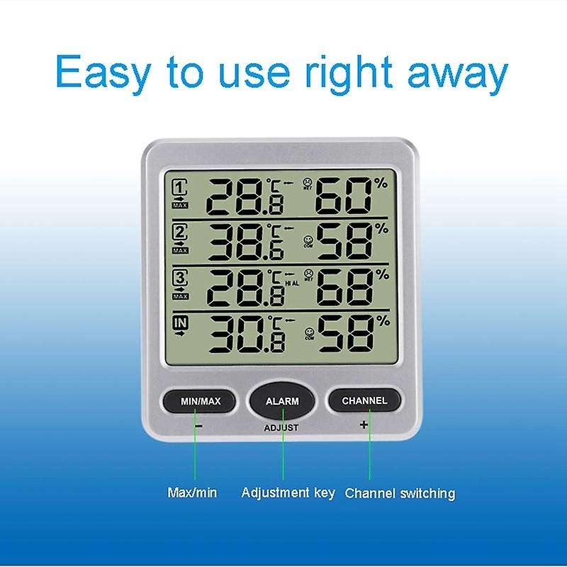 Thermometers and Hygrometers Indoor Outdoor High-Precision Thermometers with Three Remote Sensors