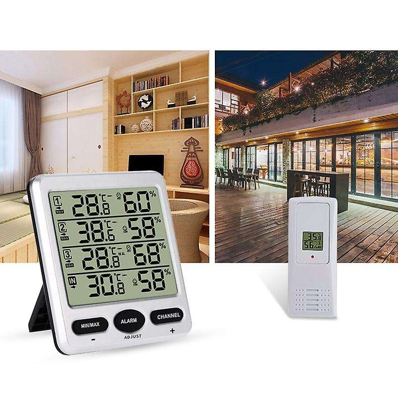 Thermometers and Hygrometers Indoor Outdoor High-Precision Thermometers with Three Remote Sensors