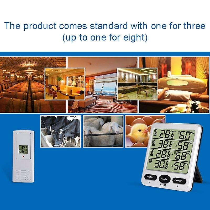Thermometers and Hygrometers Indoor Outdoor High-Precision Thermometers with Three Remote Sensors