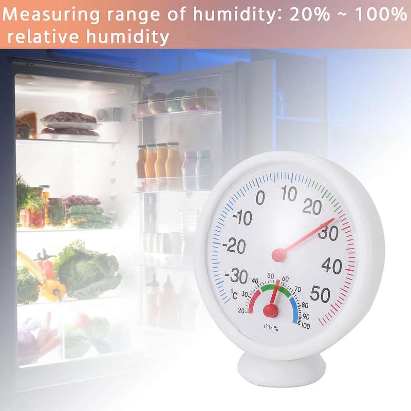 Thermometer Hygrometer Needle Round Dial Tester Interior Exterior White