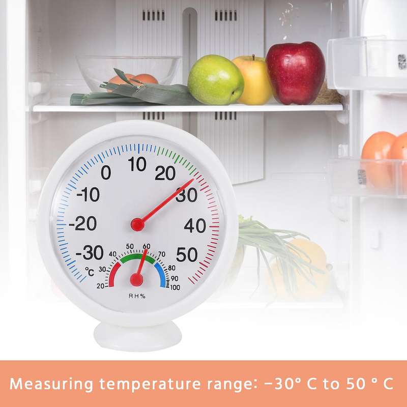 Thermometer Hygrometer Needle Round Dial Tester Interior Exterior White