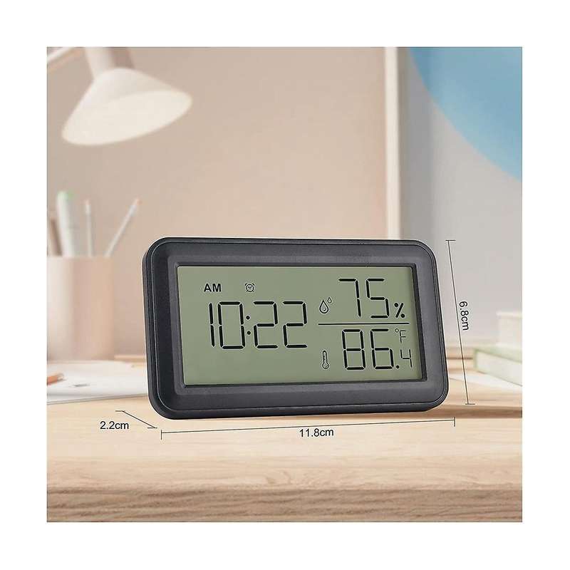 Thermometer Hygrometer Indoor with Alarm Clock, Lcd Digital Thermometer, for Room, Living Room, Win