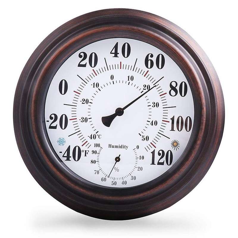 Thermometer Hygrometer for Room Kitchen Garden Wall Decoration 203 Mm Diameter Indoor/Outdoor Temper