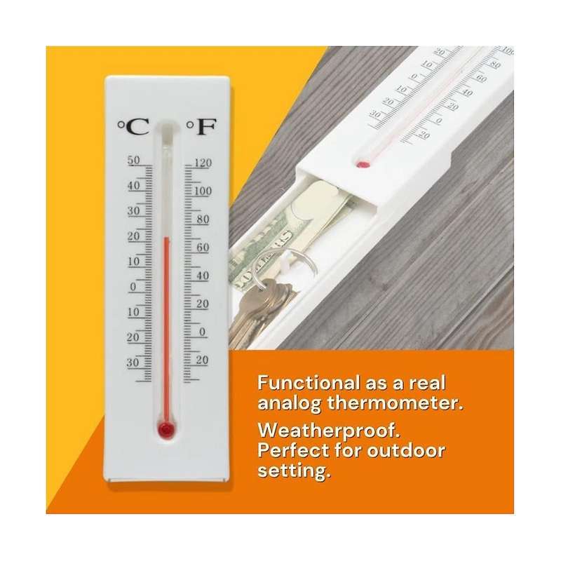 Thermometer Decorative Hide A Key Diversion Compartment Secret Storage Case Outdoor Compartment Con