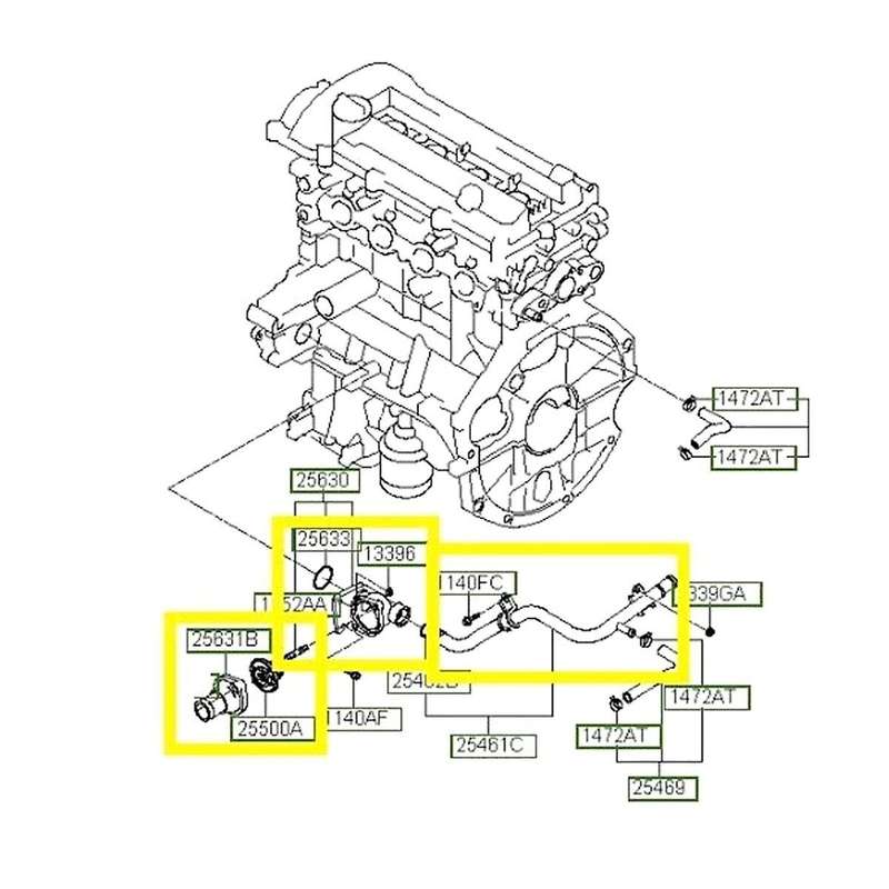 Thermostat Housing&Coolant Pipe Kit for I10 I20 2007-2020 2545003002 2563003100 256312B001 255002B00