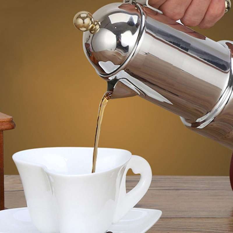 Thickened Italian Espresso Maker for 4 Servings Cup,Stainless Steel Mocha Coffee Maker Pot for Stove
