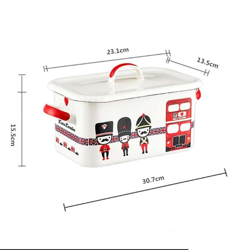 Thickened Enamel Food Crisper Bread Box Snack Box Toast Box Storage Box Can Be Put in Refrigerator O