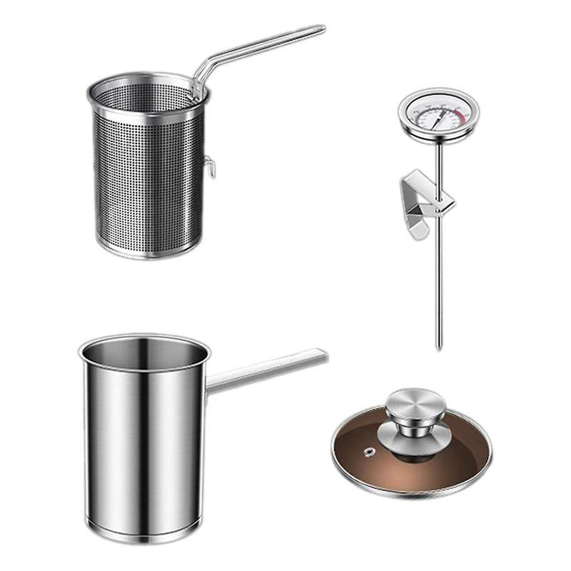 Thickeded Deep Fryer Pot Small Stainless Steel Deep Fryer Pasta Strainer Basket Chicken Fried Food S
