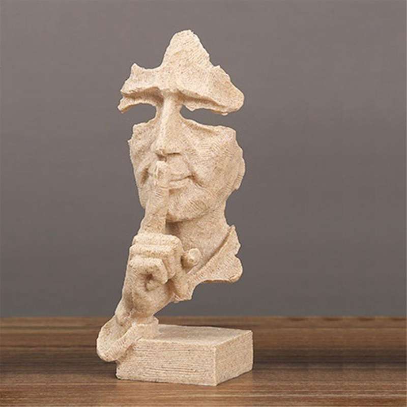 Thinkers Statue Not Speaking Abstract Mask Arts Statue A Unique Addition Creatives Home Decor for Ar