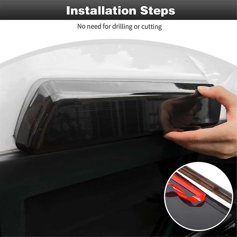 Third 3Rd Brake Light Trim Cover for 2009-2014 High-Mounted Brake Light Trim Accessories , Smoked Bl