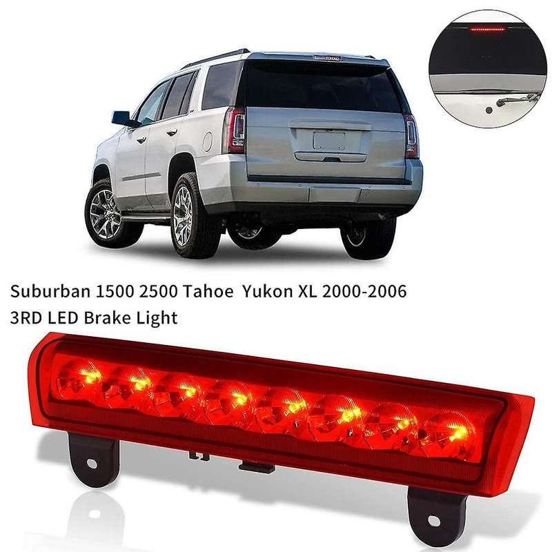 Third Brake Light LED Stop Tail Lamp High Mount Brake Light for 1500 2500 2000-2006 Red