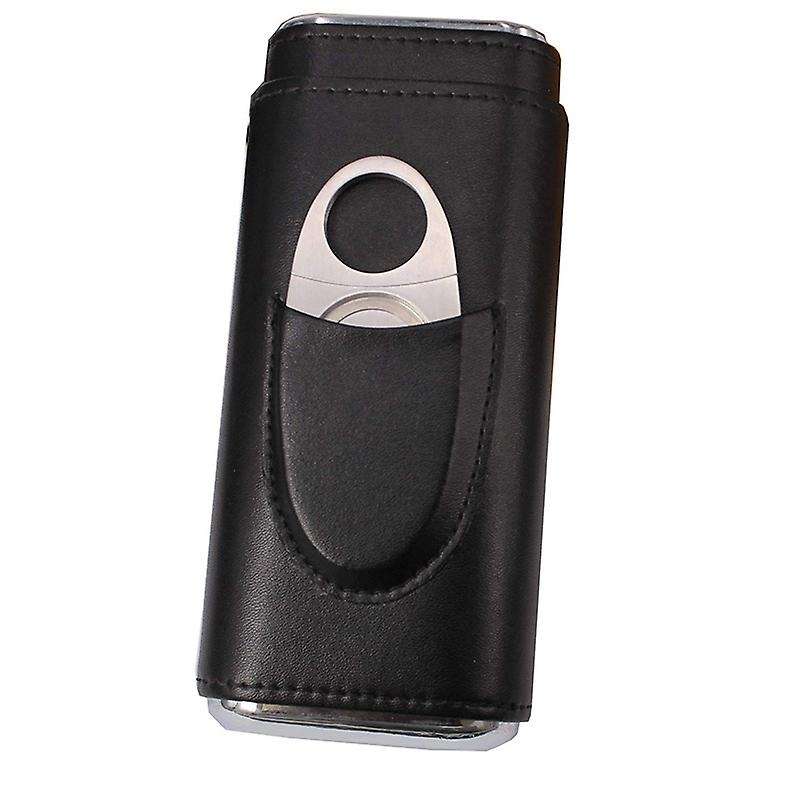 Three Finger Cigar Box Two End Hardware Belt Cigar Scissors Cigar Leather Case Portable Cigar Box A