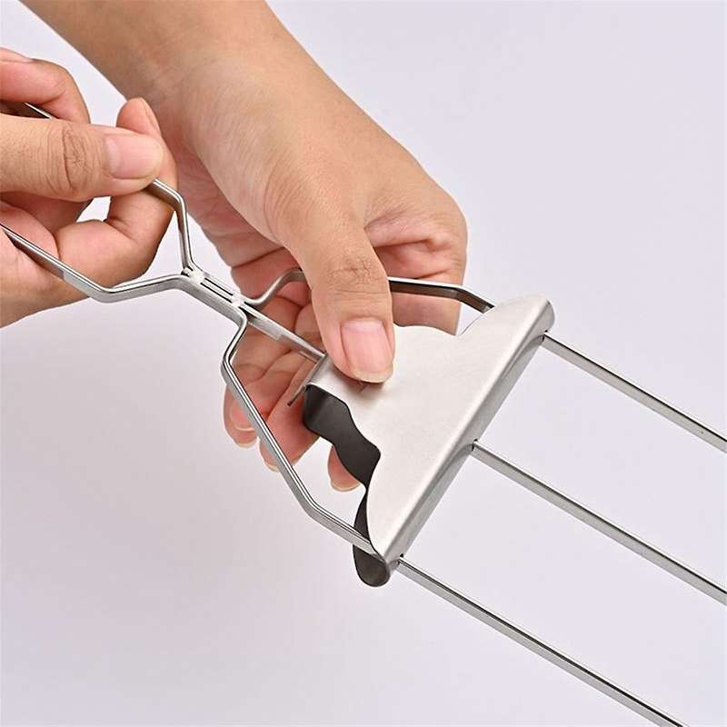 Three-Way BBQ Skewers, Stainless Steel BBQ Skewers, Easy to Use Pusher Slider, Perfect for Meats, Ve