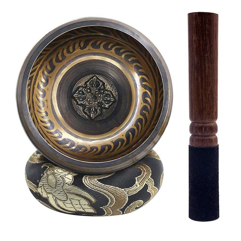 Tibetan Singing Bowl Set with New End Stroker Cushion for Meditation Yoga Spiritual Healing Mindfuln