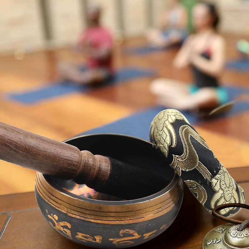Tibetan Singing Bowl Set with New End Stroker Cushion for Meditation Yoga Spiritual Healing Mindfuln