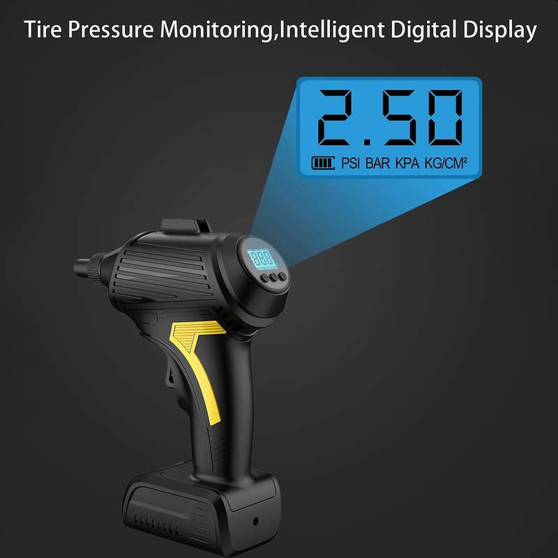 Tire Inflator Air Compressor for Car Tire Cordless Car Tire Pump Digital Pressure Gauge Auto Shut Of