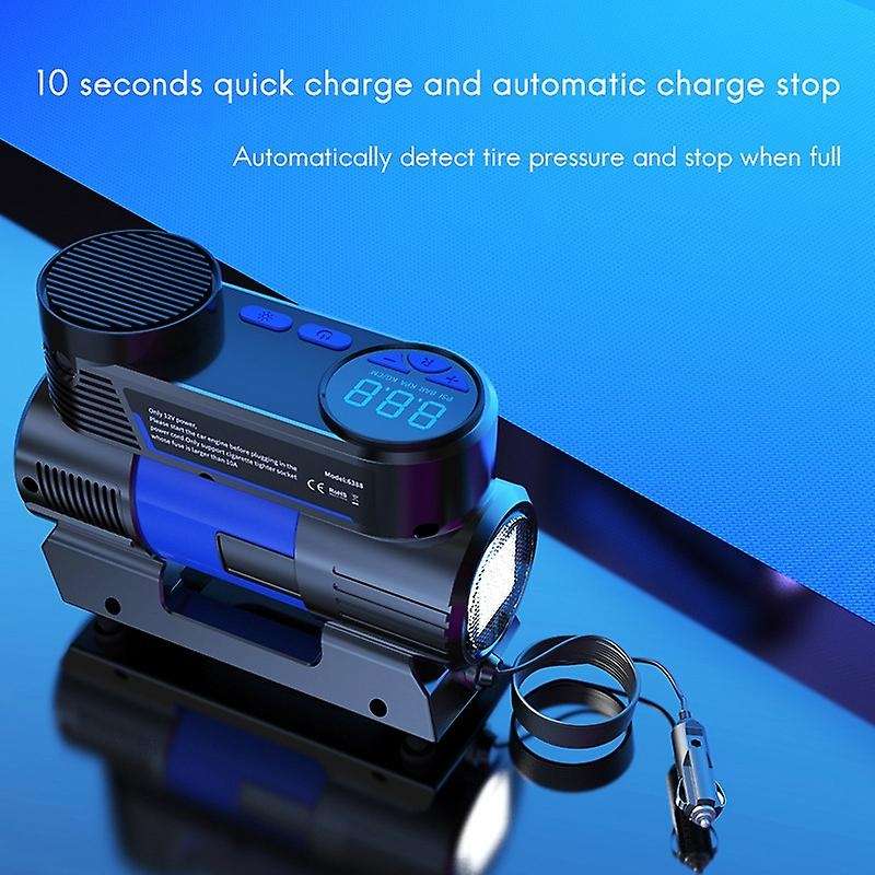 Tire Inflator 12V 150 PSI Portable Air Compressor with Digital Pressure Gauge LED Light for Car Moto