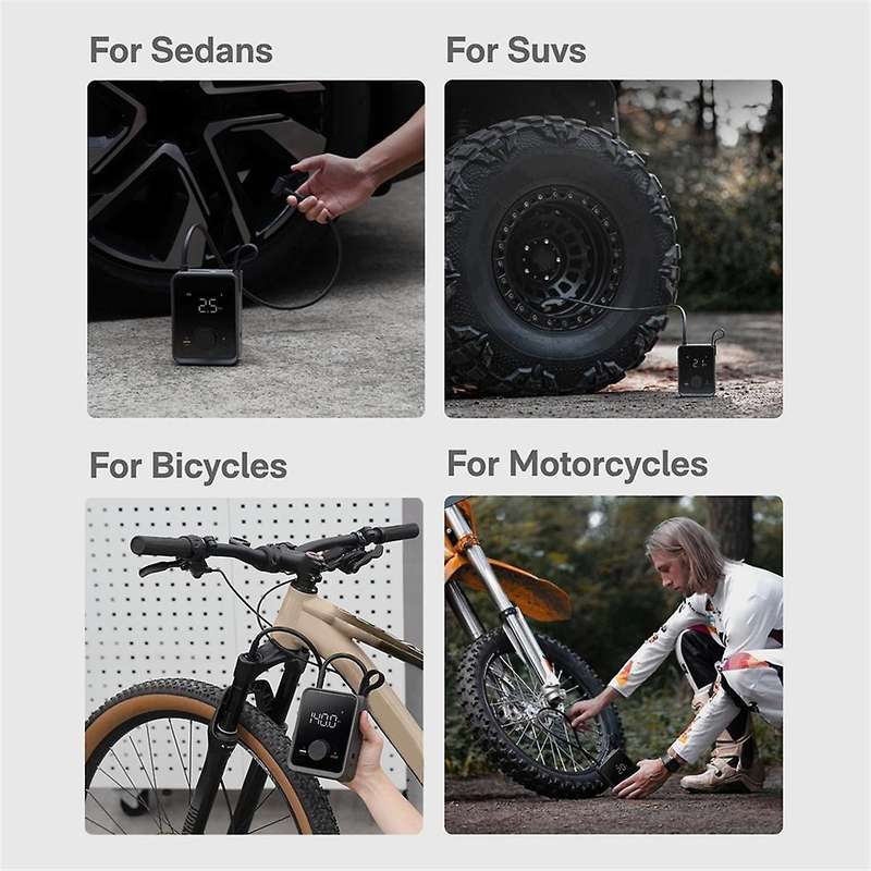Tire Inflator Air Pump Portable Wireless Air Pump for Car, Motorbike, Bicycle & Balls with LED Ligh
