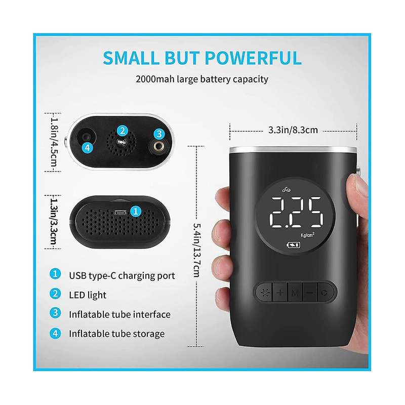 Tire Inflator Portable Air Compressor, Mini Air Compressor, Digital Electric Tire Pump for Ball,mot