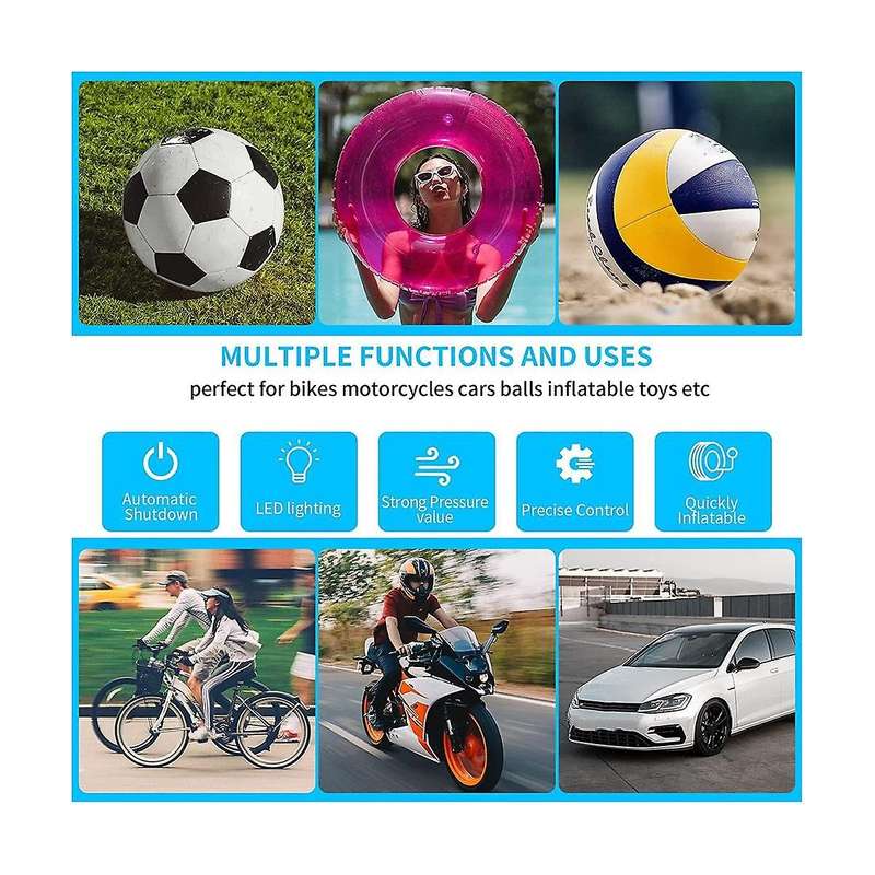 Tire Inflator Portable Air Compressor, Mini Air Compressor, Digital Electric Tire Pump for Ball,mot