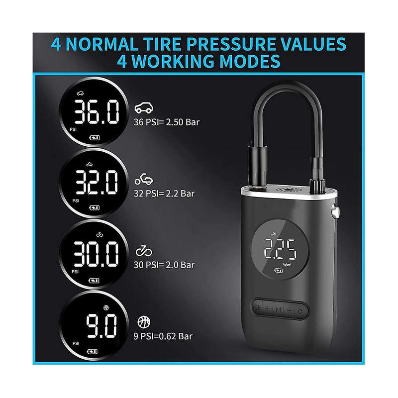 Tire Inflator Portable Air Compressor, Mini Air Compressor, Digital Electric Tire Pump for Ball,mot