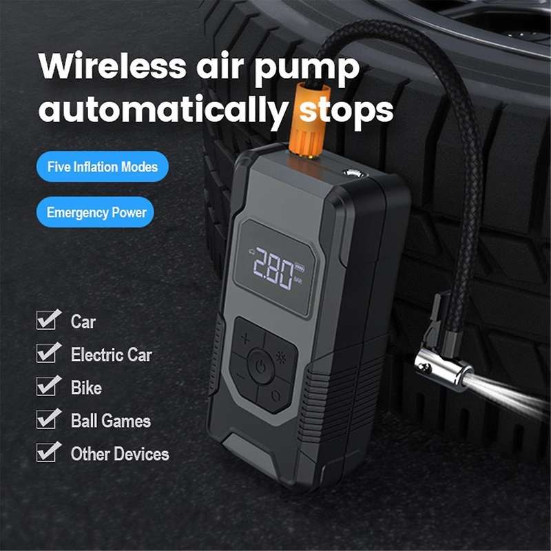 Tire Inflator Portable Air Compressor, 150psi 7500mah Cordless Air Pump with Accurate Pressure Lcd D