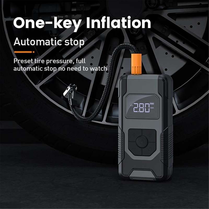 Tire Inflator Portable Air Compressor, 150psi 7500mah Cordless Air Pump with Accurate Pressure Lcd D
