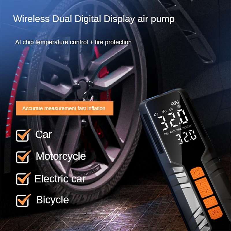 Tire Inflator Portable Air Compressor Electric Cordless Air Pump with Emergency Light,Sensor Accurat