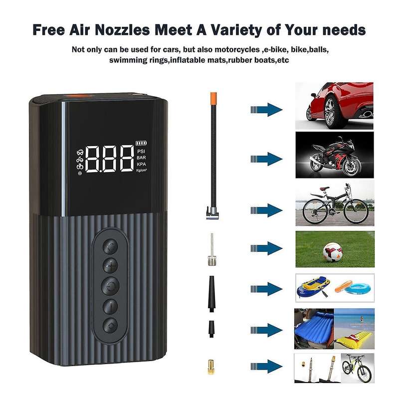 Tire Inflator Portable Air Compressor,air Pump for Car with Led Digital Pressure, 2x Faster Inflati