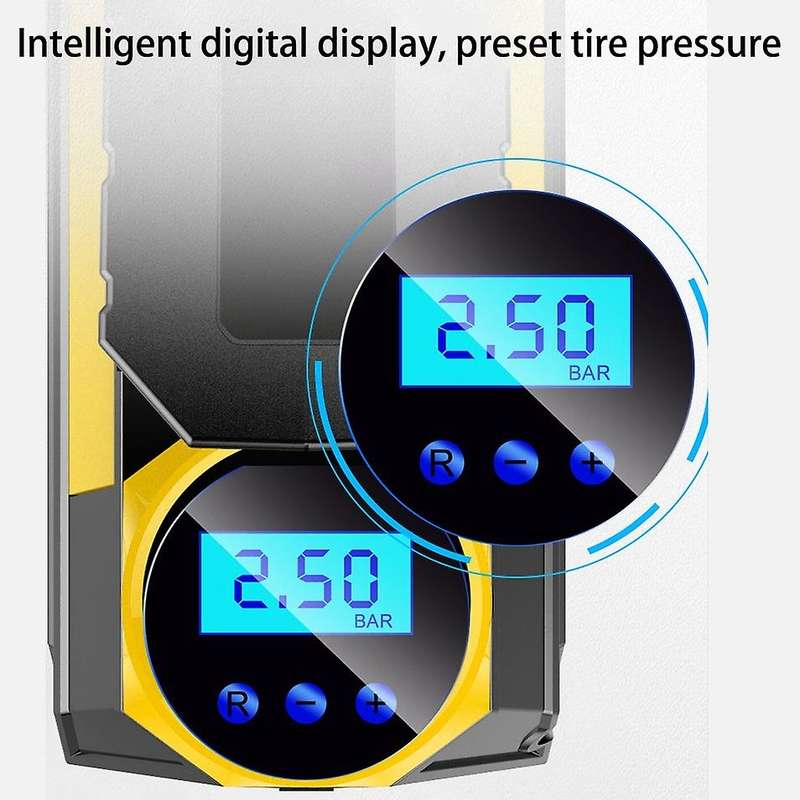 Tire Inflator Portable Tire Pump for DC12V with Digital Pressure Gauge (150 PSI) Emergency Flashligh