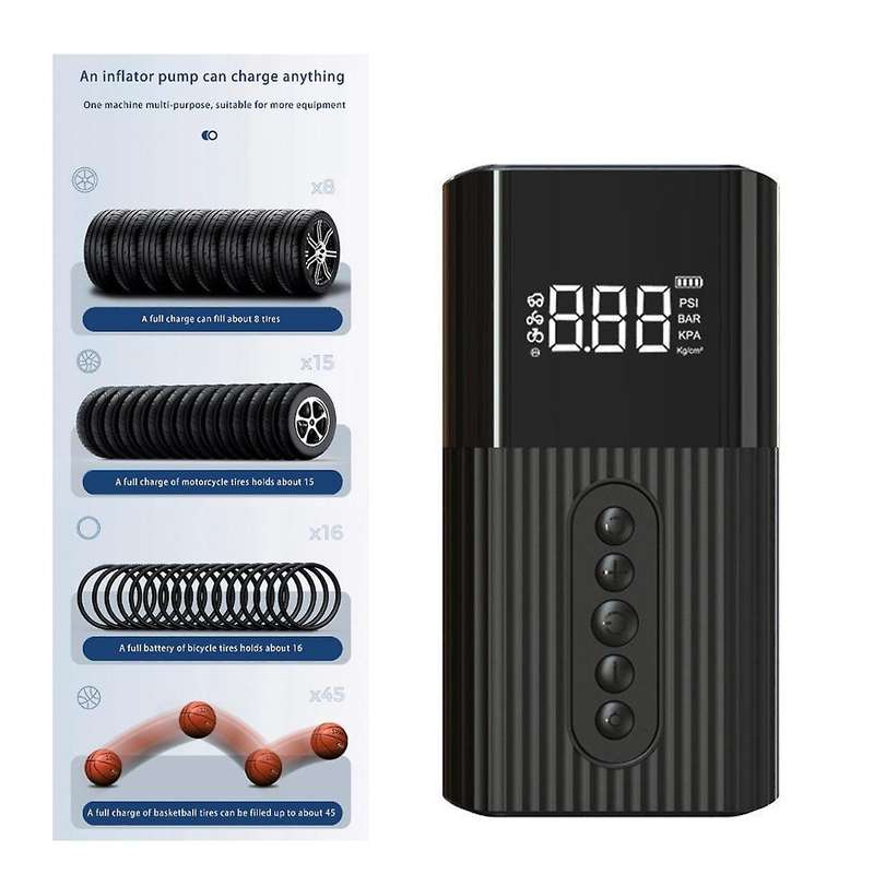 Tire Inflator Portable Air Compressor,air Pump for Car with Led Digital Pressure, 2x Faster Inflatio