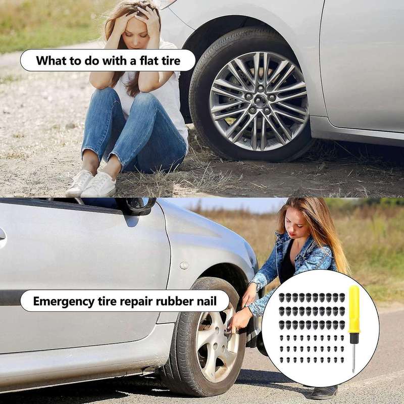 Tire Repair Rubber Nails Tyre Repair Nails Self-Service Tire Repair Fast Tools for Motorcycle Car (3