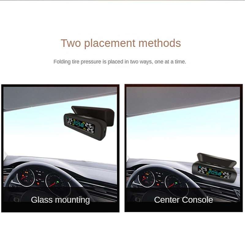Tire Temperature Tire Pressure Monitor Car Universal Tire Inspection Monitor Wireless Solar Power E