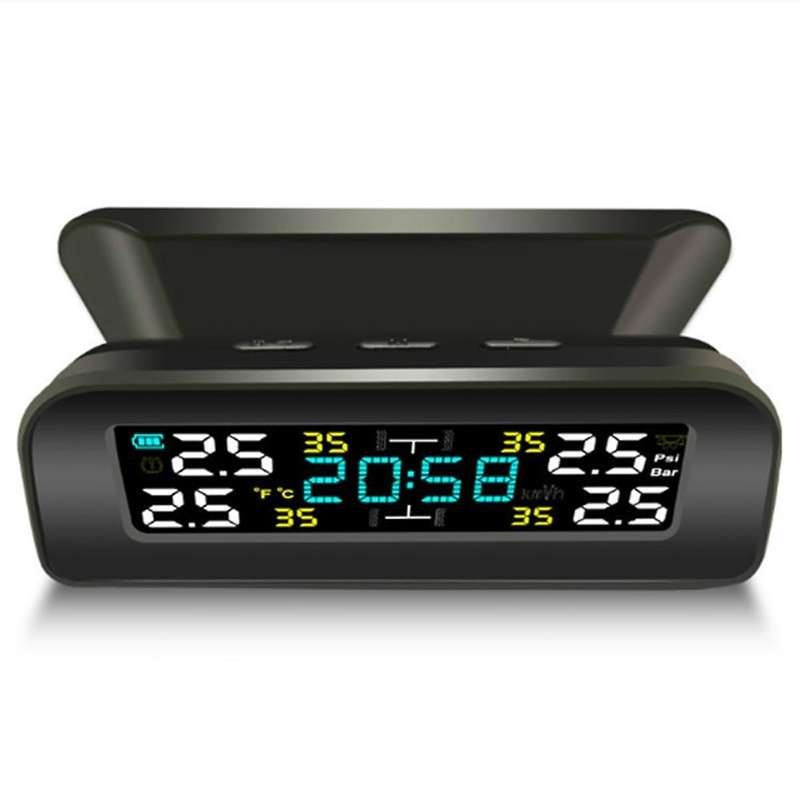 Tire Temperature Tire Pressure Monitor Car Universal Tire Inspection Monitor Wireless Solar Power E