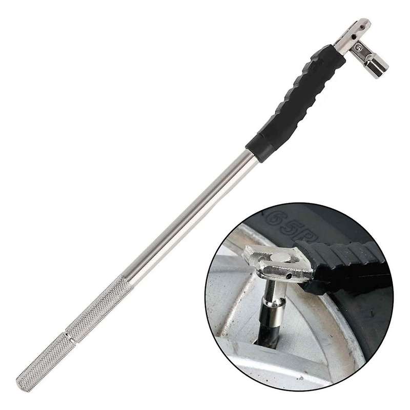 Tire Valve Stem Puller Tool with Valve Core Tool for Universal Car Valve Stem Extenders Straight