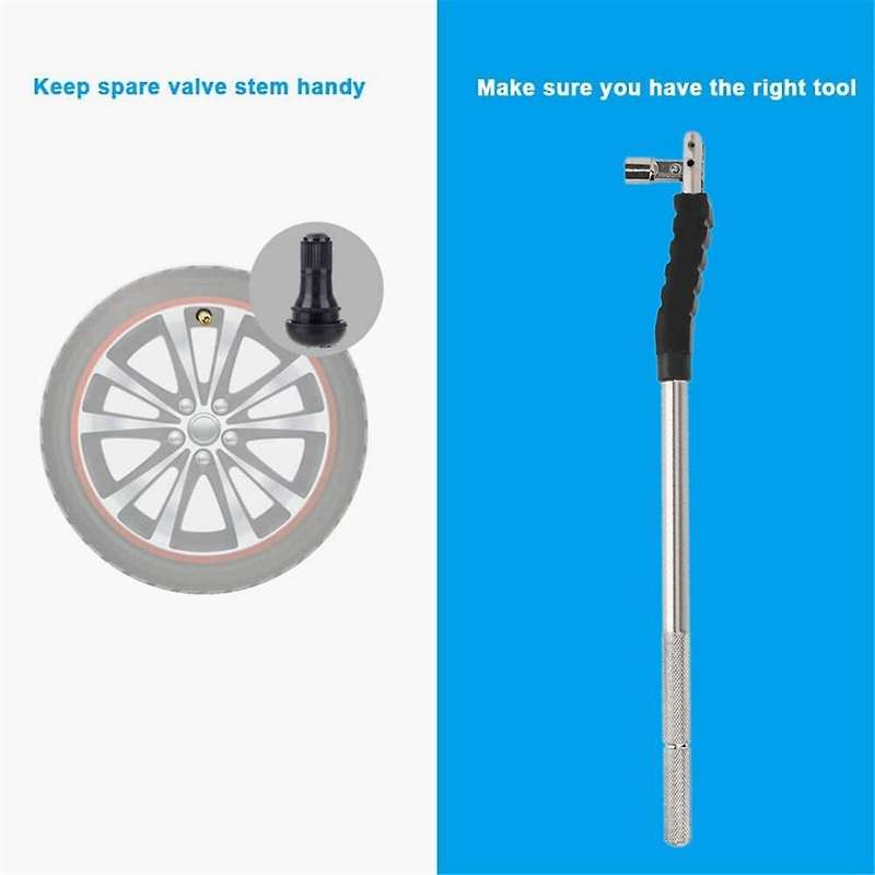 Tire Valve Stem Puller Tool with Valve Core Tool for Universal Car Valve Stem Extenders Straight
