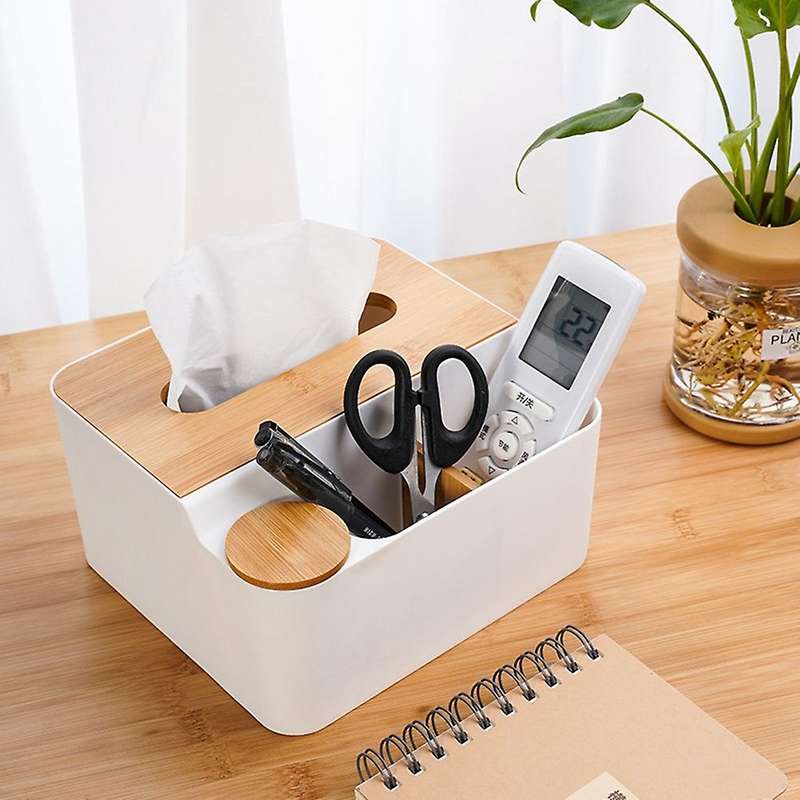 Tissue Box with Plastic Cover Napkin Holder Home Storage Boxes Dispenser Case Office Organizer for T