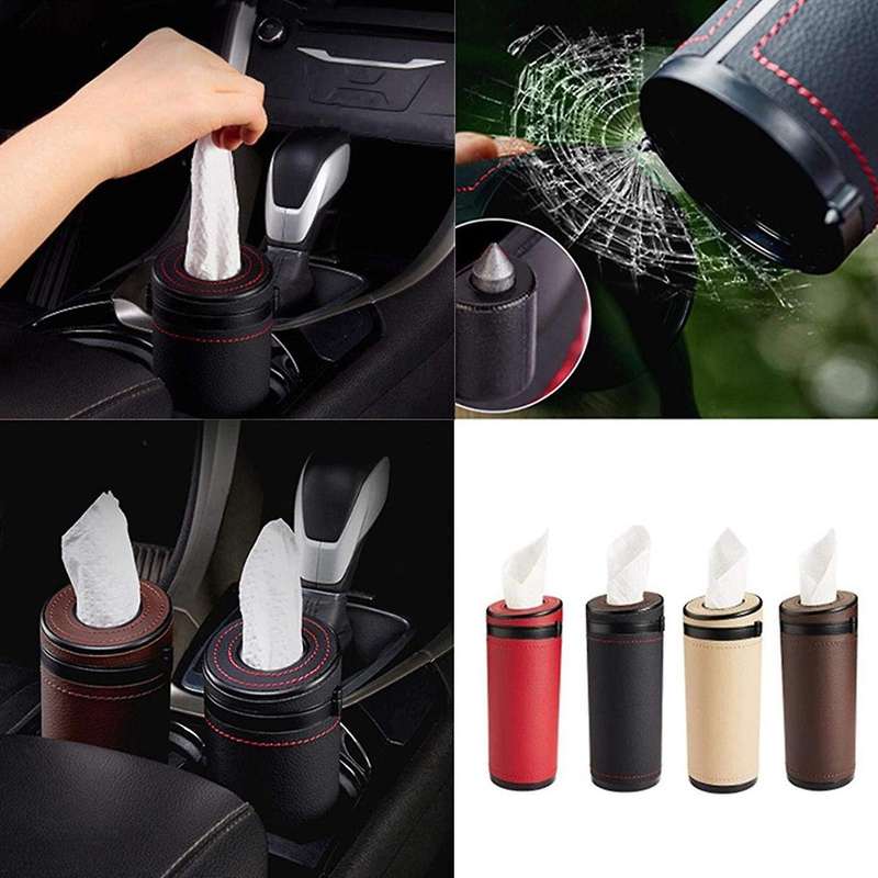 Tissue Box General Auto Round Paper Tube Safety Broken Window Tissue Cup Interior Decoration Car Hom