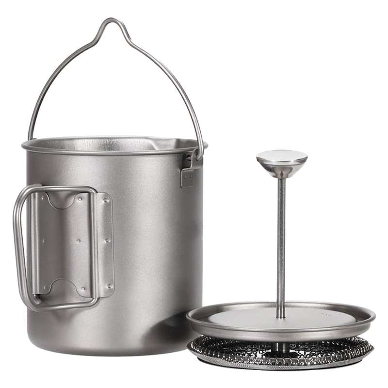 Titanium Cup 750Ml Camping Coffee Mug French Press Pot Camp Cooking Pot for Outdoor Camping Hiking P