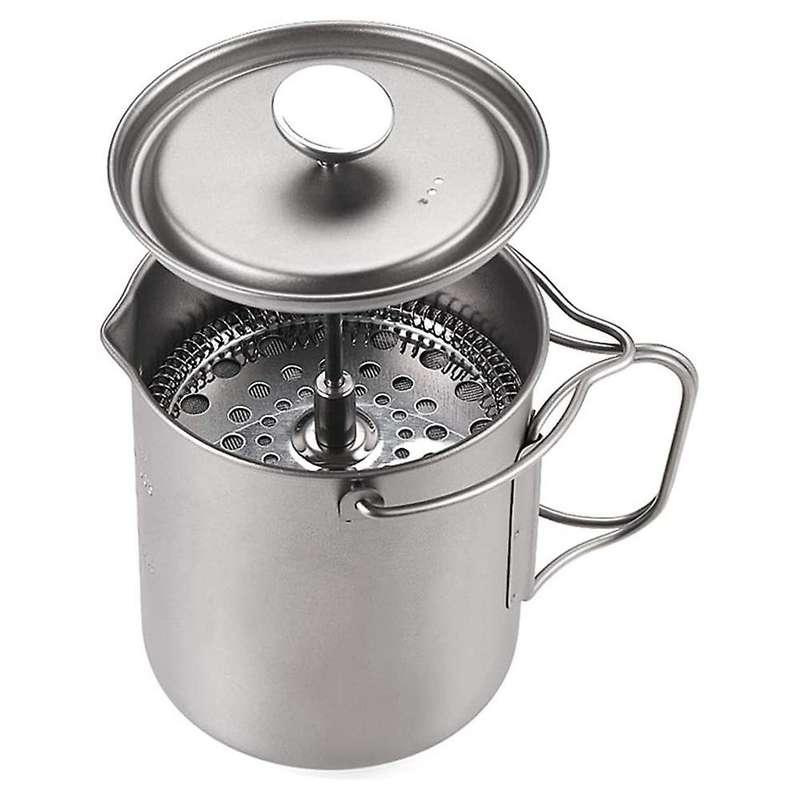 Titanium Cup 750Ml Camping Coffee Mug French Press Pot Camp Cooking Pot for Outdoor Camping Hiking P
