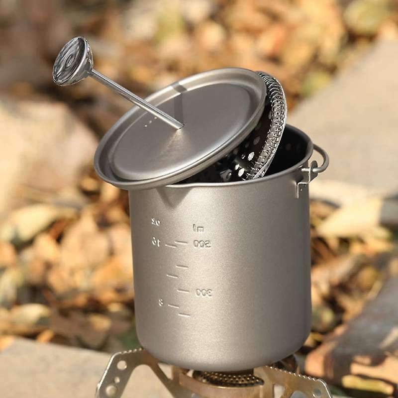 Titanium Cup 750Ml Camping Coffee Mug French Press Pot Camp Cooking Pot for Outdoor Camping Hiking P