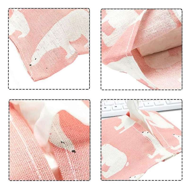 Tissue Set Towel Rack Tissue Storage Box Removable Tissue Box Nordic Cute Cloth Cotton Linen Tissue