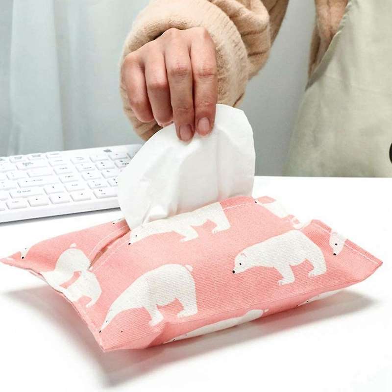 Tissue Set Towel Rack Tissue Storage Box Removable Tissue Box Nordic Cute Cloth Cotton Linen Tissue