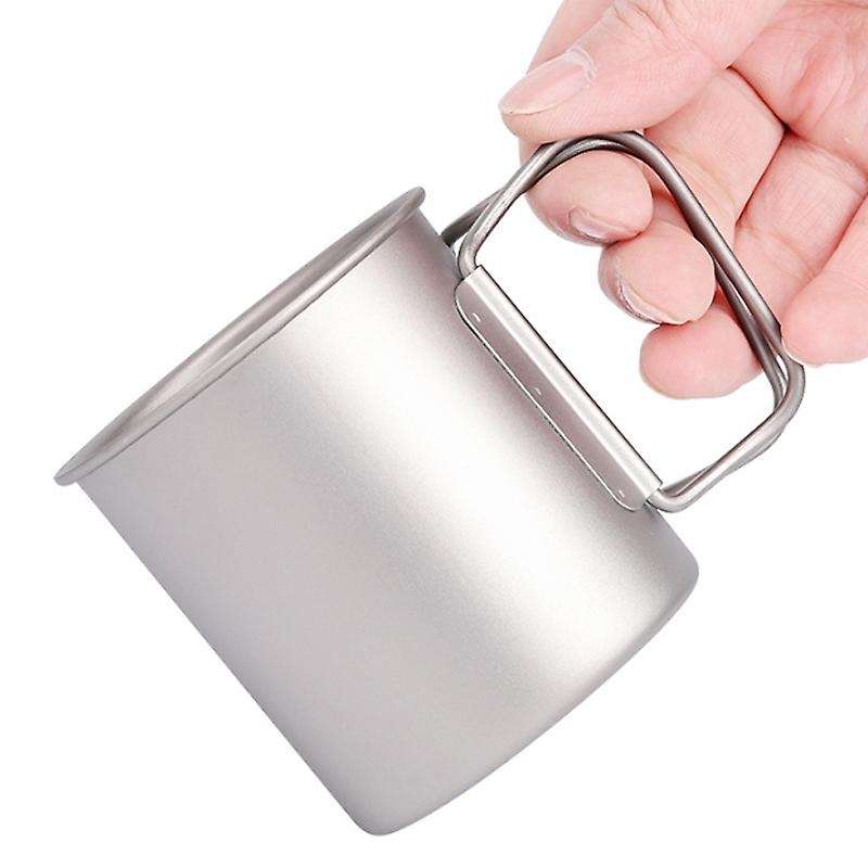 Titanium Folding Water Mugs Drinkware Outdoor Camping Cups No Lid Ultralight Portable Outdoor Travel